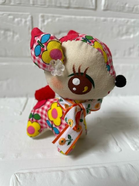happyちび姫ランド　バンビちゃん作家　ぬいぐるみ 人形作家みやもさんのバンビちゃんのぬいぐるみ（ピンク系） | 奈良